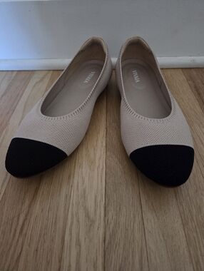 Vivaia cap toe ballet flats, nude/black, EU38